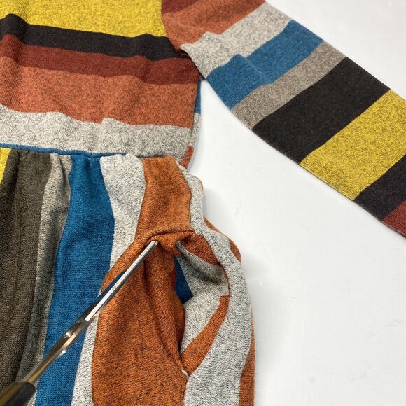 Egs California Fit & Flare Dress Sz Medium Colorful Stripes Colorblock Stretchy - Picture 10 of 11